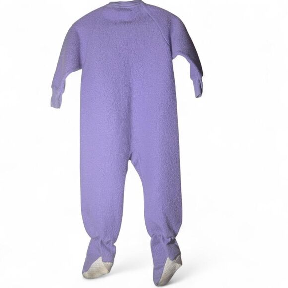Vtg OshKosh B'gosh Kids Fleece Pajamas Sleeper Purple 2T - Picture 3 of 6
